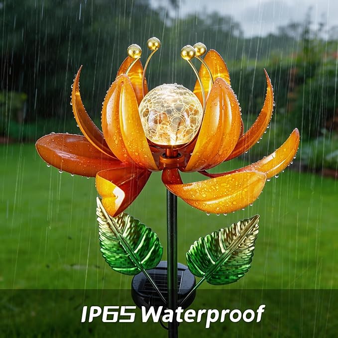 Outdoor Solar Lights Garden Decor, Wind Spinner Yard Decorations - Image 6