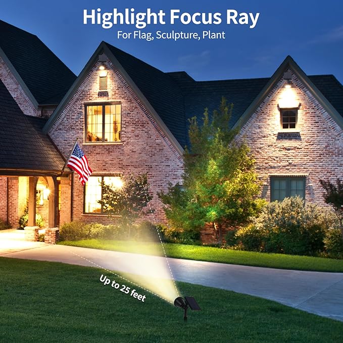 Solar Spot Lights Outdoor Waterproof, 18 LED Solar Powered Landscape Lighting - Image 5