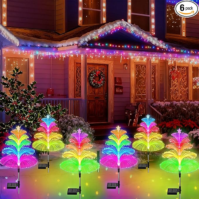 Solar Garden Lights Waterproof 3 Pack 7 Color Changing Outdoor Decorative by WEITEXS