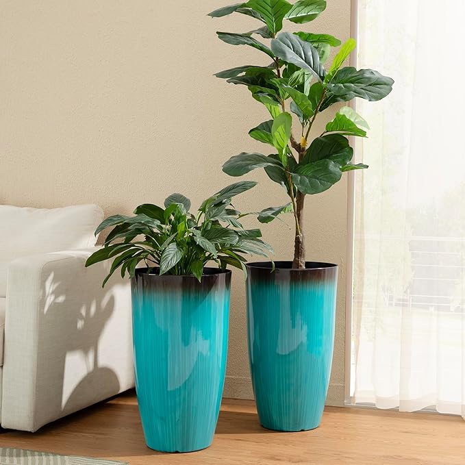 Glitzhome 23.5" H Tall Outdoor Planter, Large Flower Pots - Image 7
