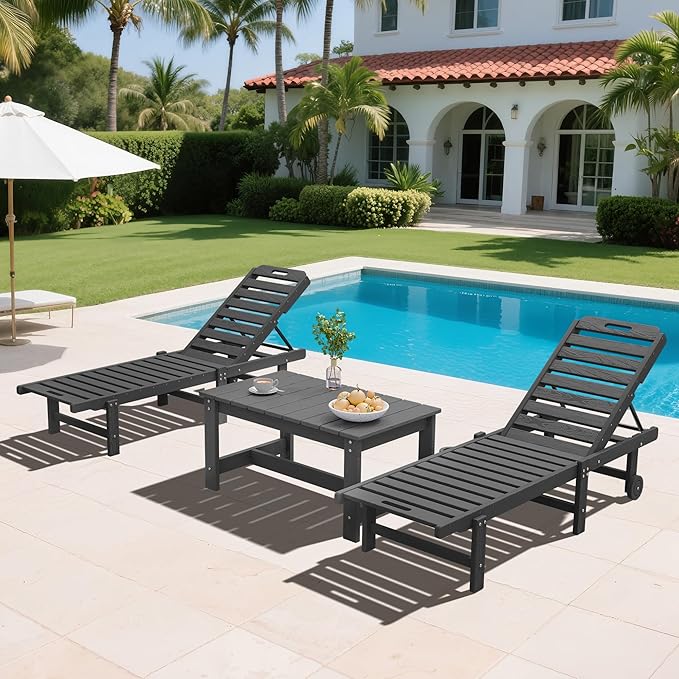 SERWALL Outdoor Coffee Table, HDPE Patio Coffee Table - Image 8