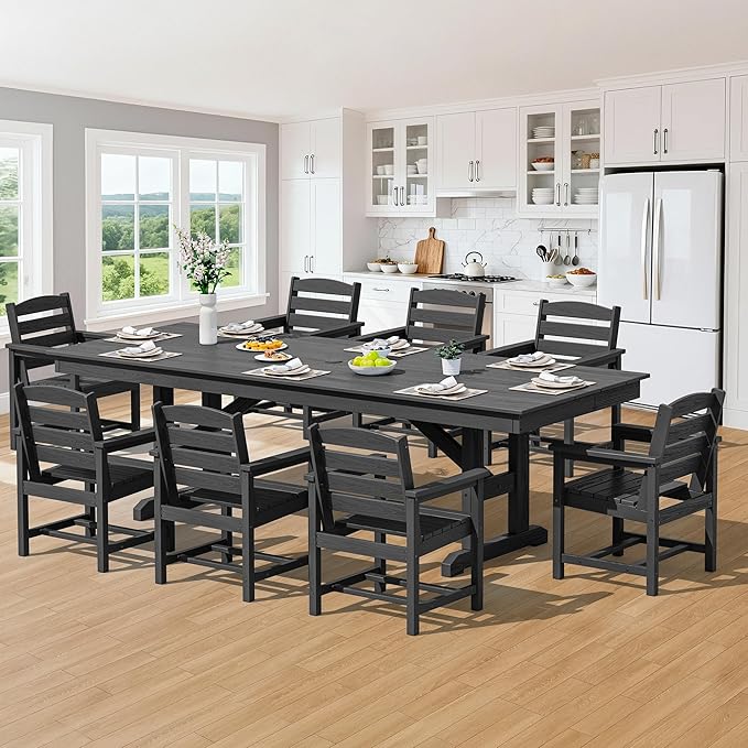 SERWALL 9 Piece Outdoor Dining Set - Image 9