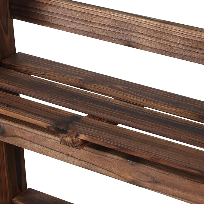 Yaheetech Foldable Ladder Shelf Wooden Plant Stand Indoor Outdoor Shelves No - Image 9