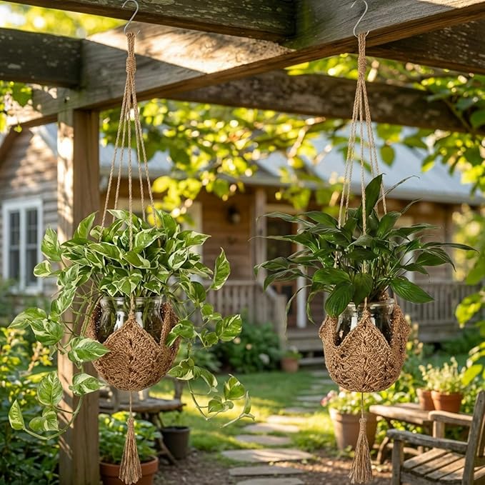 Shappy 1 Pack Jute Crochet Long Plant Hanger - Image 7