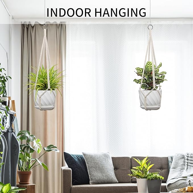 Macrame Plant Hanger, Fits 4-13 Inch Pots, Boho Hanging Plant Holder - Image 5