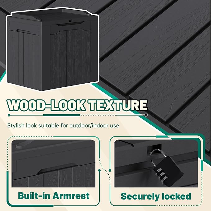 Devoko 30 Gallon Resin Deck Box 2 Pack Outdoor Indoor Waterproof Storage Box - Image 2
