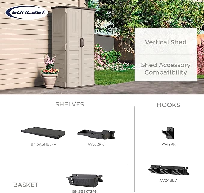 Suncast Vertical Outdoor Storage Shed - Image 9