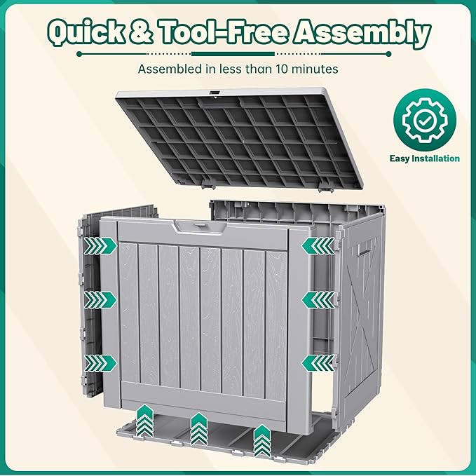Devoko 40 Gallon Deck Box Outdoor Storage Box Waterproof - Image 5