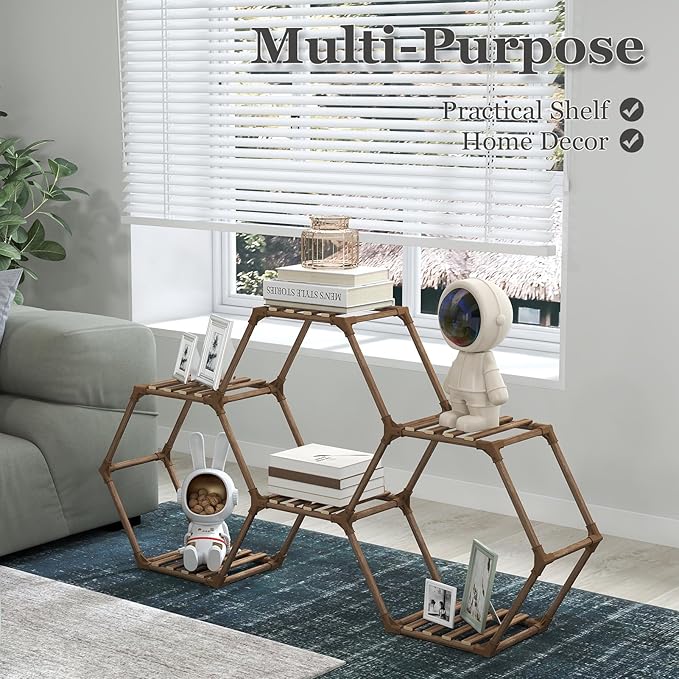 Tikea Plant Stand Indoor Hexagonal Plant Stand - Image 2