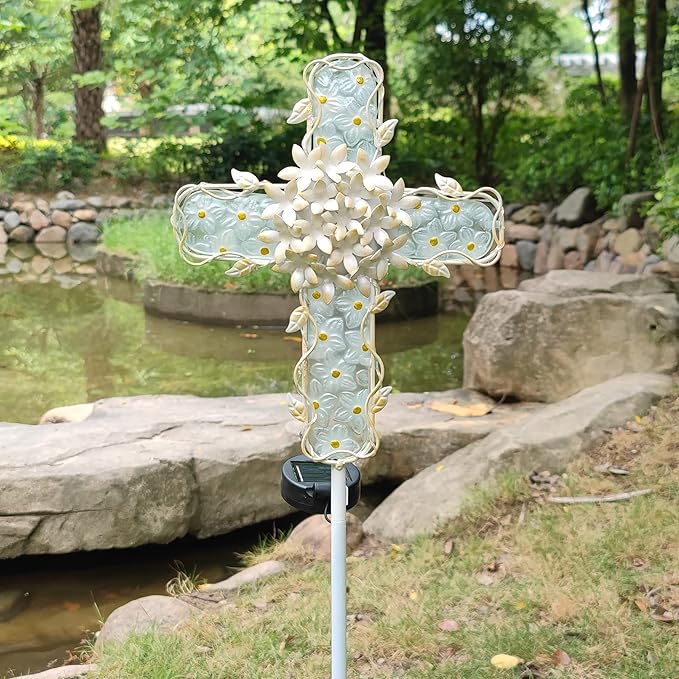 38Inch Solar Cross Garden Lights Outdoor Decorative - Image 3