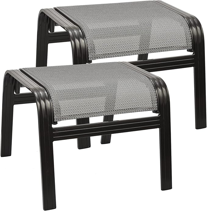 Outdoor Foot Rest for Patio Ottomans Metal Seat Patio Footstools Furniture by Unknown