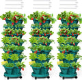 Strawberry Vertical Planters Tower Garden 3 Pack, 7 Tiered Stacking Herb by Tectsia