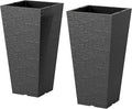 Outsunny 23 Inch Tall Planters for Outdoor Plants, Weather and UV Resistant by Outsunny