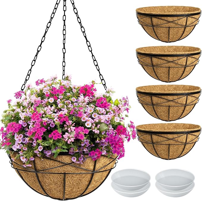 4 Pack 18 Inch Hanging Planters by KarlliuHOMEGARDEN
