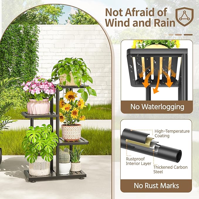 LASZOLA 3 Tier Plant Stand Indoors Outdoors - Image 4