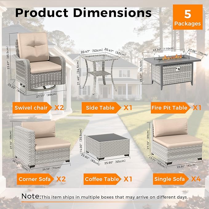 8-Seat Outdoor Wicker Patio Furniture Set - Image 3