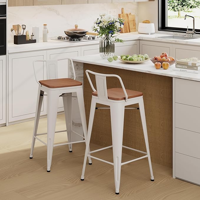 Yongchuang 24 inch Barstools Set of 2 Counter Height Bar Stools Farmhouse - Image 3