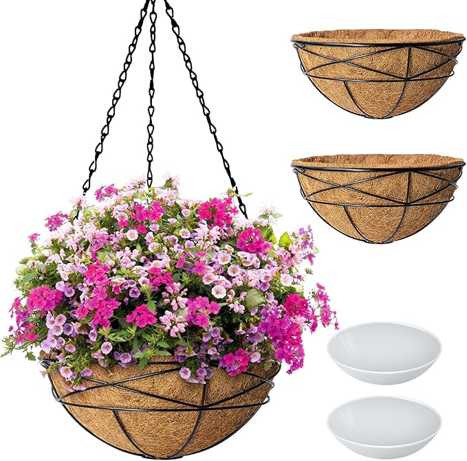 2 Pack 12 Inch Hanging Planters by KarlliuHOMEGARDEN