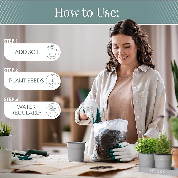 Barnyard Designs Indoor Herb Garden Planter Set - Image 8