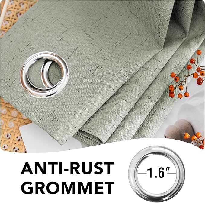 H.VERSAILTEX Linen Blackout Curtains 96 Inches Long 100% Absolutely Blackout - Image 6