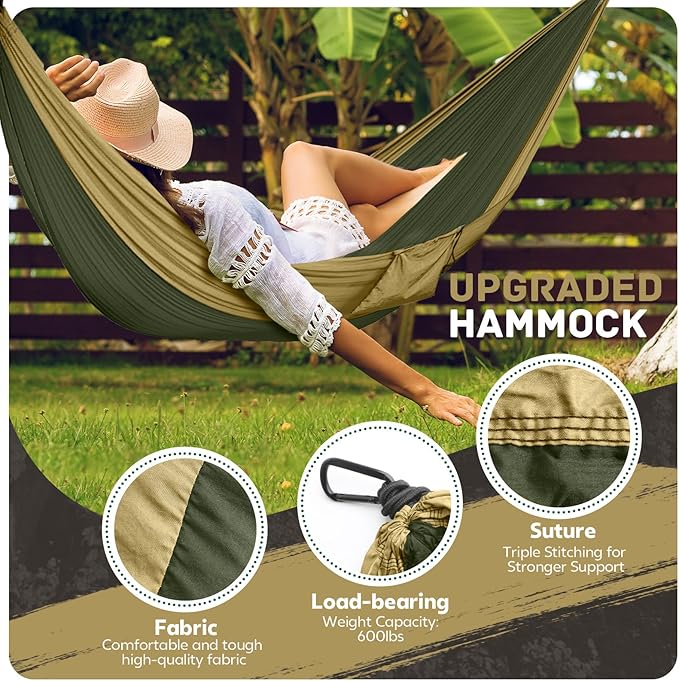 Camping Hammock Lightweight, Portable Hammocks Parachute Hammock - Image 3