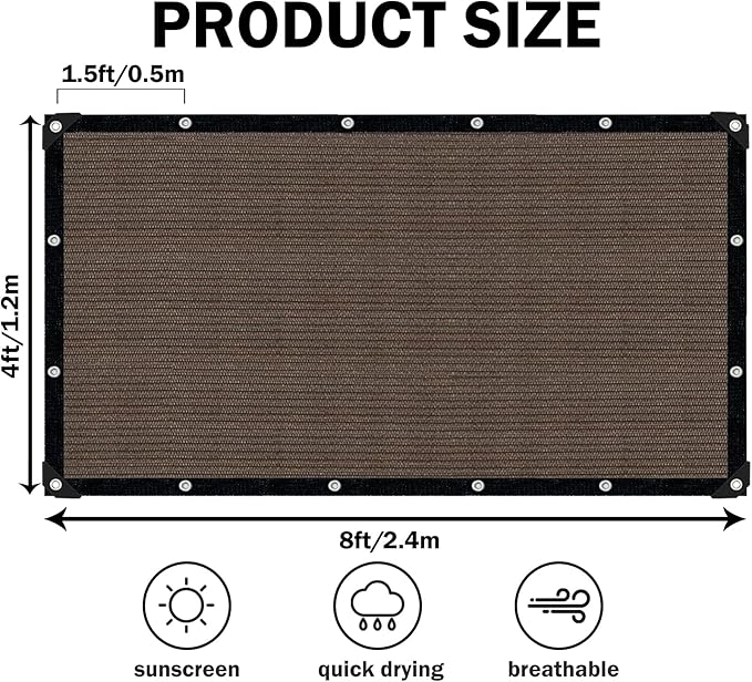 Mocha Sun Shade Cloth, Pergola Shade Cover - Image 2