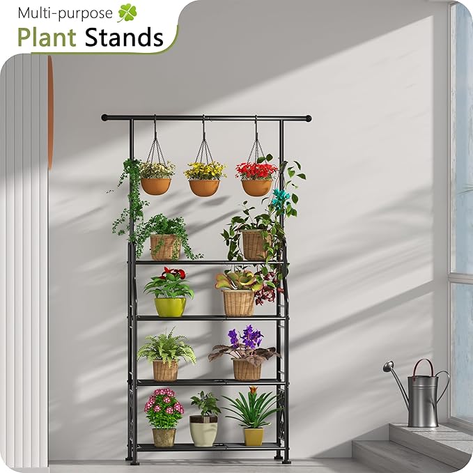 GIOTORENT Plant Stand Indoor Outdoor, 4-Tier Heavy Duty Metal Shelves, Display - Image 2