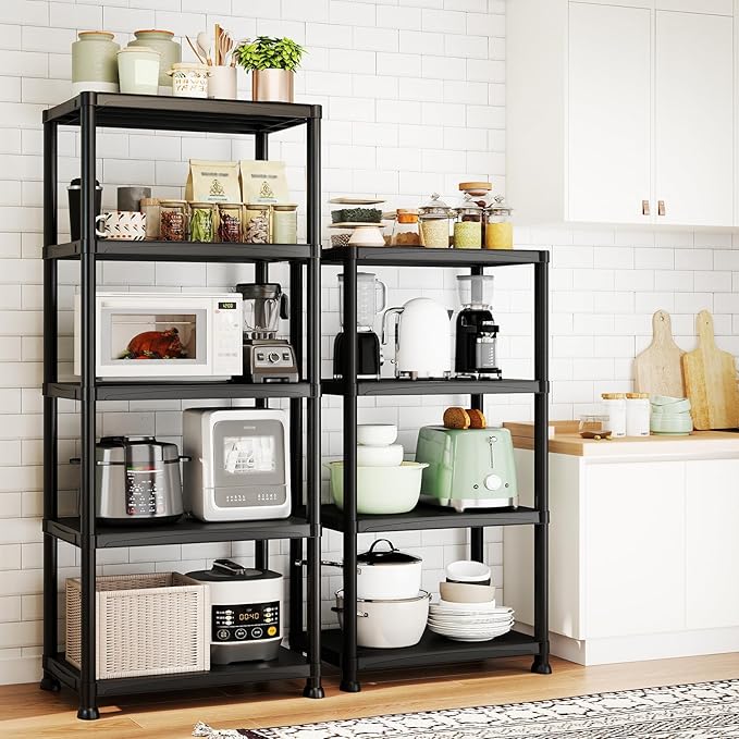 Plastic Storage Shelves, 11.8" D x 23.62" W x 52.56" H Plastic Shelves - Image 6