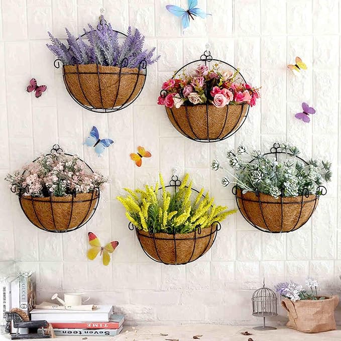 Tosnail 2 Pack Metal Wall Hanging Planter Basket - Image 4