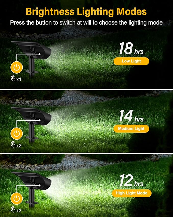 BAXIA TECHNOLOGY Solar Spot Lights Outdoor Waterproof, 3 Lighting Modes Solar - Image 3