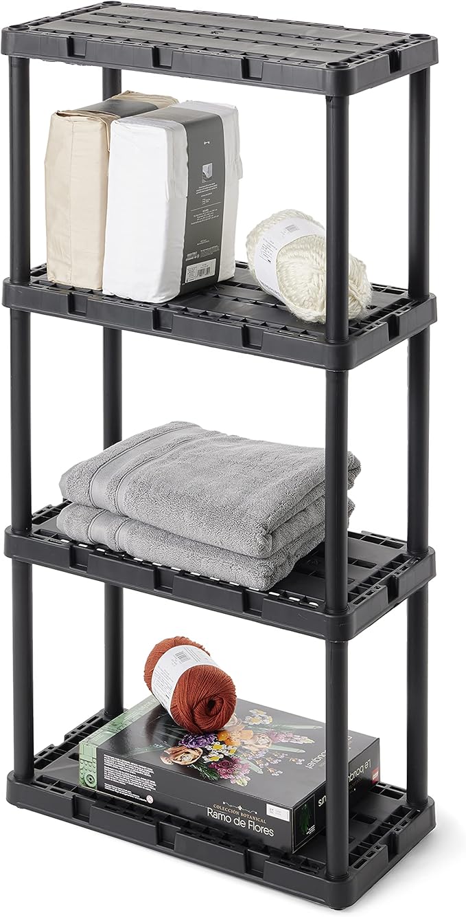 Gracious Living 4 Pack Light Duty Storage Shelves, Knect-A-Shelf 4-Shelf - Image 7
