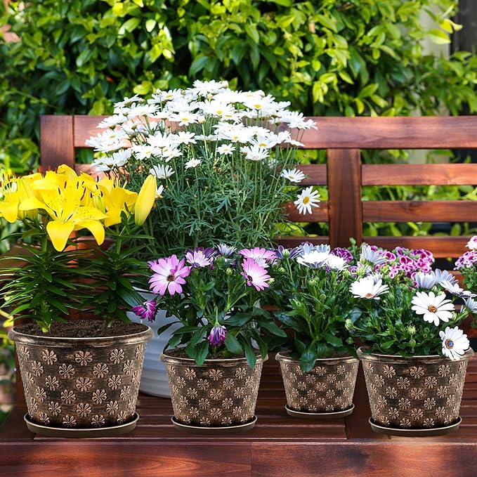 12 Inch Planter Pots for Plants, Plastic Large Flower Pots Indoor Outdoor - Image 6