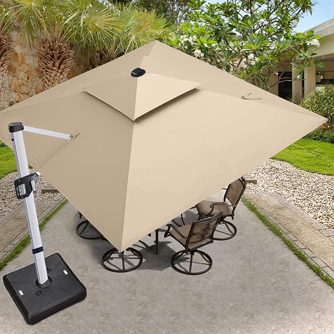 ABCCANOPY Patio Umbrella Cantilever Double Top Outdoor Offset Umbrella - Image 7