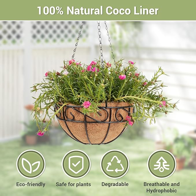 2 Pack 12 inch Metal Hanging Baskets - Image 3