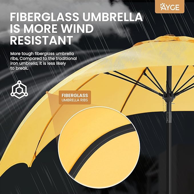 Ayge 9FT Large Outdoor Patio Umbrella Market Table Umbrella-UV Resistant - Image 4