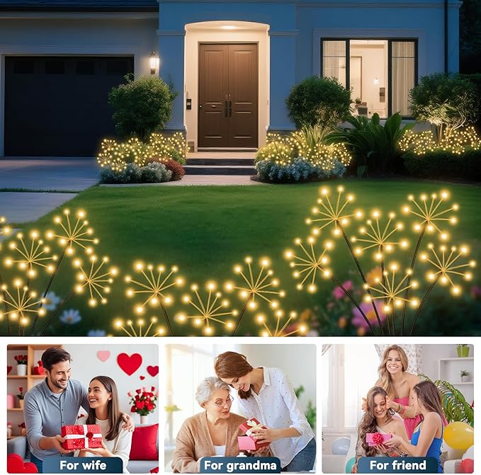 Solar Garden Lights 2 Pack Waterproof Swaying Starburst Light Solar Outdoor - Image 8