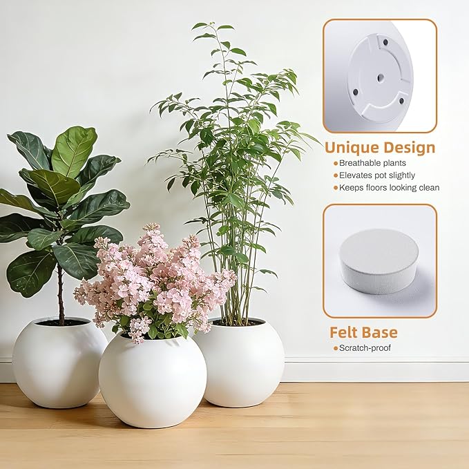 13.5 H x 17" Dia Round Fiberstone Planter - Image 3