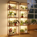 Bamworld Plant Stands with Grow Lights Sets of 2 Tall Plant Shelves by Bamworld