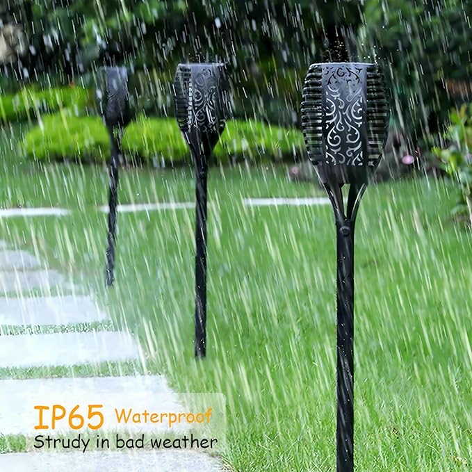 4 Pack Outdoor Solar Flame Light, Solar Lights Outdoor - Image 3