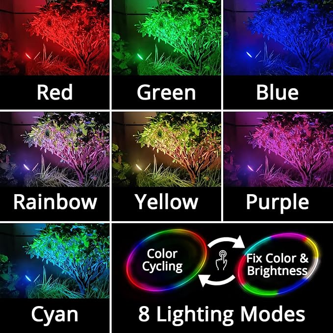 Mini 50X Twin Solar Spot Lights Outdoor Multi Color Changing RGB LED Spotlight - Image 2