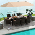 Tangkula 11 Piece Rattan Outdoor Dining Set by TANGKULA