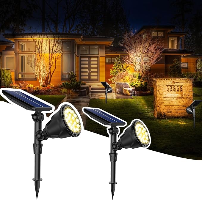 JSOT Solar Spot Lights Outdoor Waterproof, Outdoor Landscape Spotlights Flood - Image 9