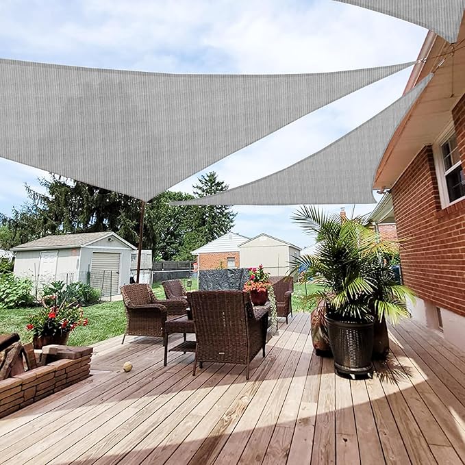 Patio Paradise 12' x 12' x 11'10" Sun Shade Sail Triangle Canopy, Permeable by Patio