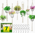 IGaiety Macrame Plant Hanger, 7 Pack Plant Hanger Indoor Hanging Planters by IGaiety