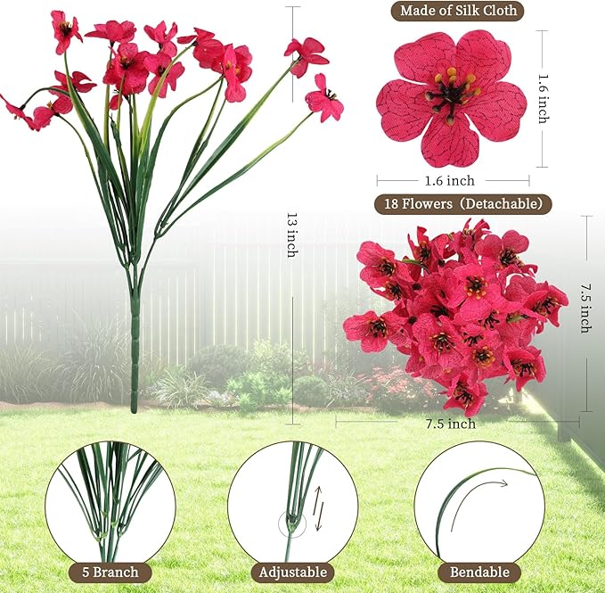 24 Rose Red Bundles Artificial Flowers - Image 2