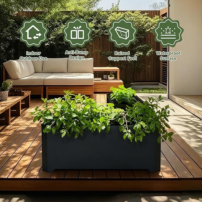 Steel Planter Box-32"x15"x15"-Rectangular Planters - Image 3