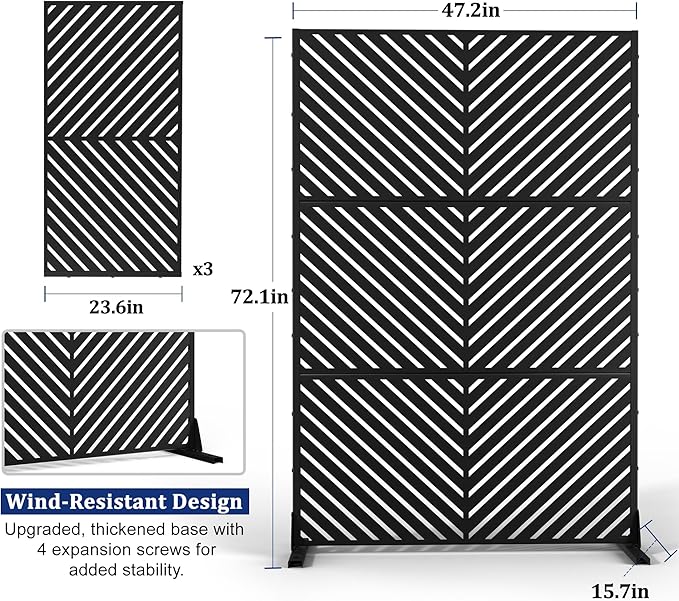 Outdoor Privacy Screen, Freestanding Privacy Fence Panels - Image 2