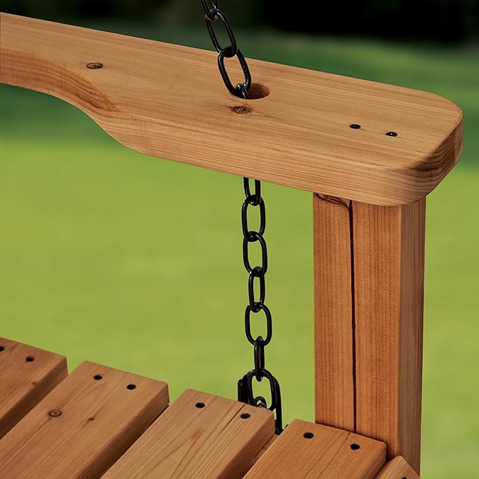 Backyard Discovery 55" Cedar Wood Farmhouse Outdoor Porch Swing Bench - Image 4