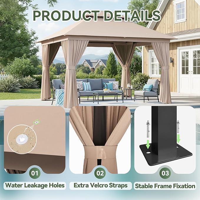 Aoxun 10x10 Outdoor Gazebo - Image 7