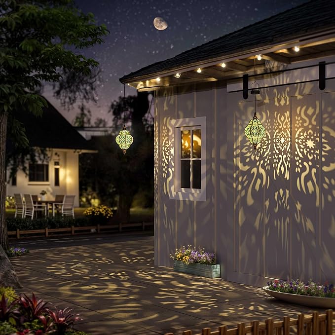 Hanging Solar Lights Outdoor Garden Decor Solar Lantern Waterproof Plastic - Image 4